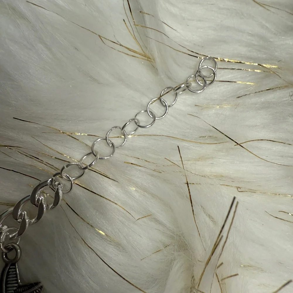 Handmade Silver Plated Charm Bracelet with Sea Charms - Picture 8 of 9